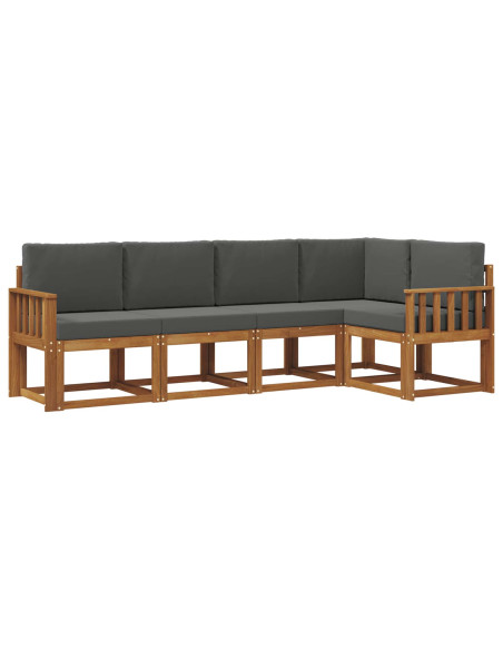 Set di divani con cuscino 5 pcs Naturale e Antracite