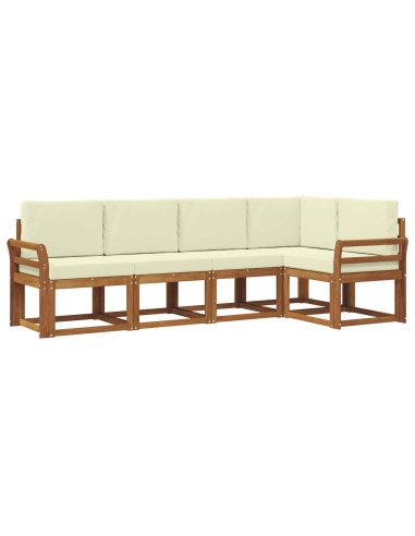 Set di divani con cuscino 5 pcs Naturale e Crema