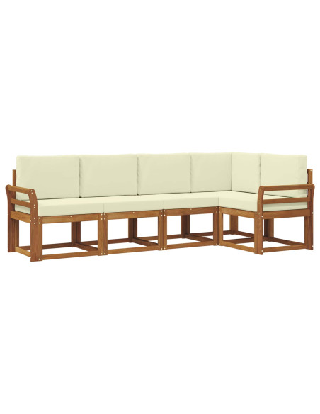 Set di divani con cuscino 5 pcs Naturale e Crema