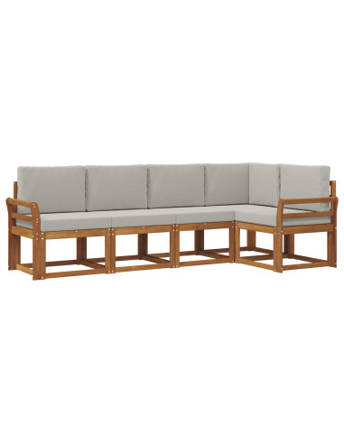 Set di divani con cuscino 5 pcs Grigio Naturale e Chiaro