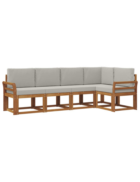 Set di divani con cuscino 5 pcs Grigio Naturale e Chiaro