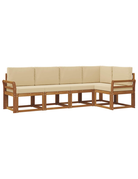 Set di divani con cuscino 5 pcs Naturale e Beige