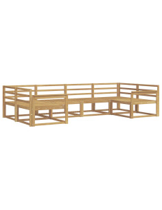 Set di divani da esterno 6 pcs Bianco Legno di Acacia Massello 2