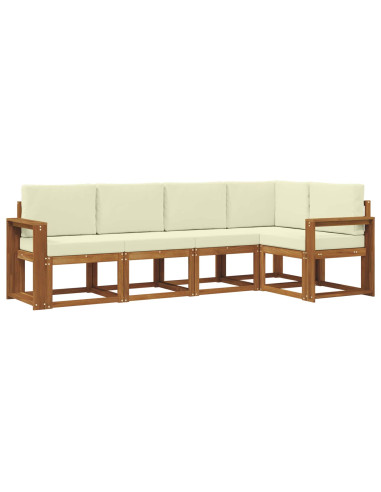 Set di divani con cuscino 5 pcs Naturale e Crema