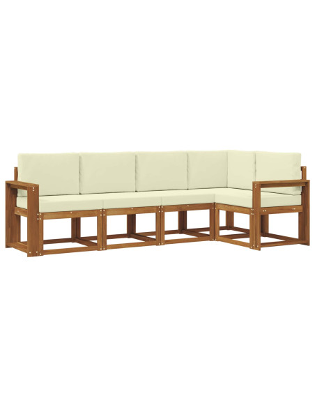 Set di divani con cuscino 5 pcs Naturale e Crema