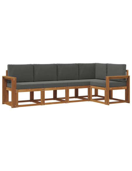 Set di divani con cuscino 5 pcs Naturale e Antracite