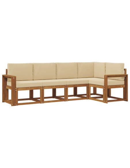 Set di divani con cuscino 5 pcs Naturale e Beige