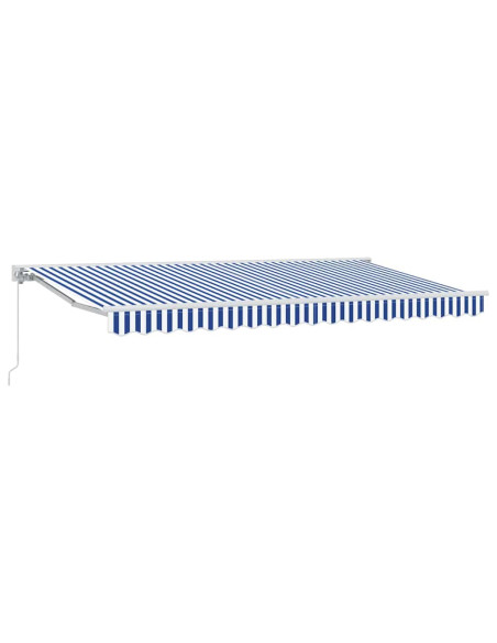 Tenda Retrattile Blu e Bianco 400 x 200 cm Poliestere e Metallo