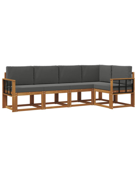 Set di divani con cuscino 5 pcs Naturale e Antracite