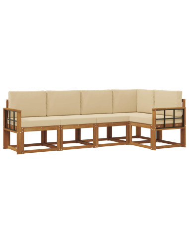 Set di divani con cuscino 5 pcs Naturale e Beige