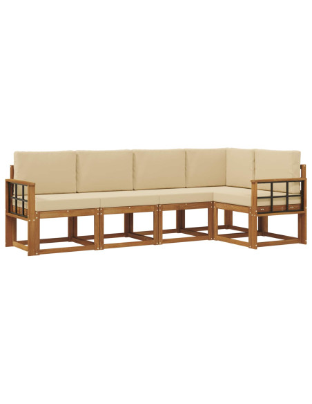Set di divani con cuscino 5 pcs Naturale e Beige