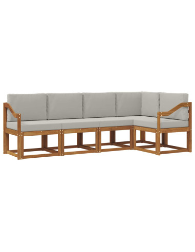Set di divani con cuscino 5 pcs Grigio Naturale e Chiaro