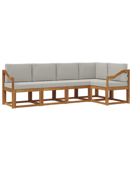 Set di divani con cuscino 5 pcs Grigio Naturale e Chiaro
