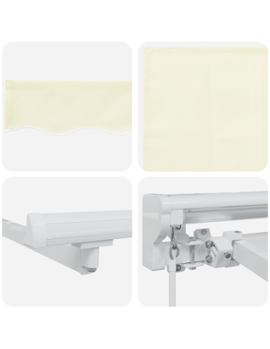 Tenda Retrattile Crema 400 x 200 cm Poliestere e Metallo
