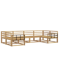 Set di divani da esterno 6 pcs Bianco Legno di Acacia Massello 2
