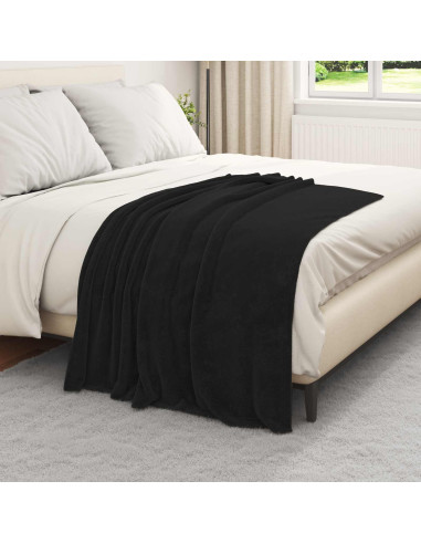Coperte da Pile 6 pcs Nero 130 x 150 cm Panno