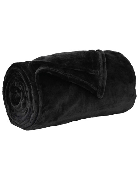 Coperte da Pile 6 pcs Nero 130 x 150 cm Panno