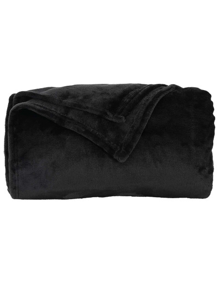 Coperte da Pile 6 pcs Nero 130 x 150 cm Panno