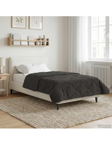 Duvet Estivo Antracite 140 x 220 cm Microfibra e Fleece Teddy