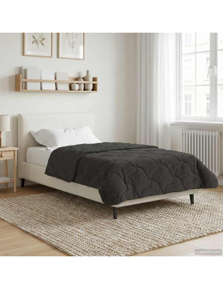 Duvet Estivo Antracite 140 x 220 cm Microfibra e Fleece Teddy