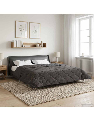 Duvet Estivo Antracite 200 x 240 cm Microfibra e Fleece Teddy