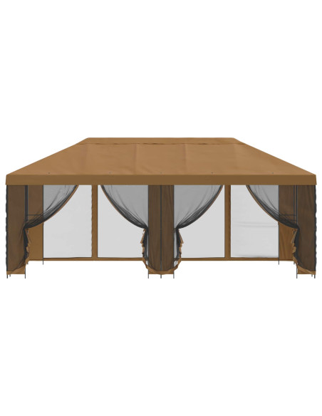 Gazebo con pareti laterali 6 x 3 m Beige Poliestere e Acciaio