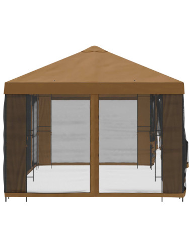 Gazebo con pareti laterali 6 x 3 m Beige Poliestere e Acciaio