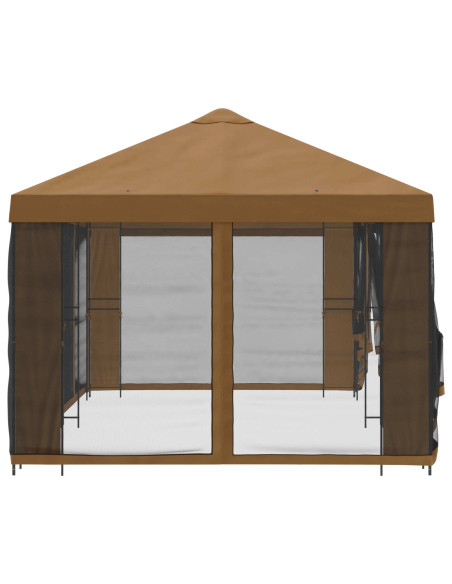 Gazebo con pareti laterali 6 x 3 m Beige Poliestere e Acciaio