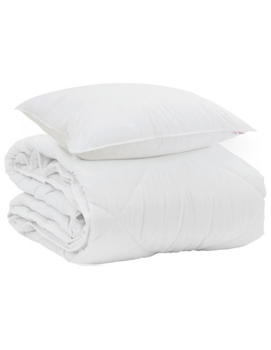 Duvet Estivo con cuscino 2 pcs Bianco Microfibra