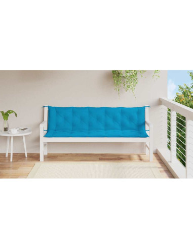 Cuscini per Panca 2 pz Azzurri 180x50x7 cm in Tessuto Oxford