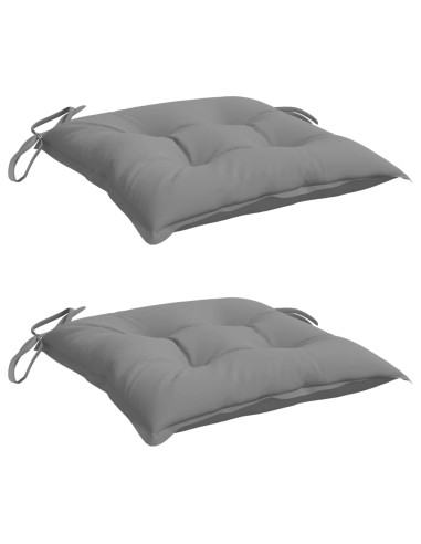 Cuscini per Sedia 2 pz Grigi 50x50x7 cm Tessuto Oxford