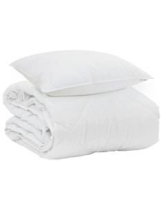Duvet Estivo con cuscino 2 pcs Bianco Microfibra 2