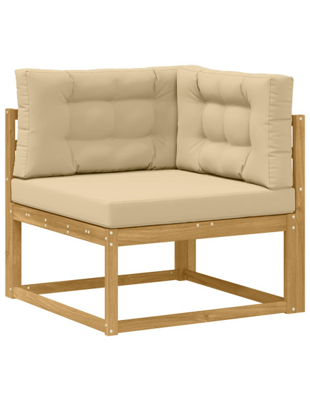 Set di divani da esterno con cuscino 10 pcs Bianco e Beige