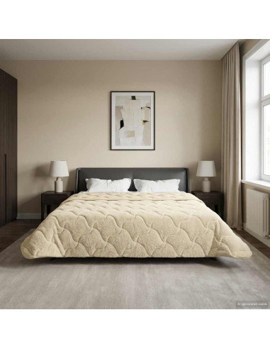 Duvet Estivo Crema 200 x 200 cm Microfibra e Fleece Teddy