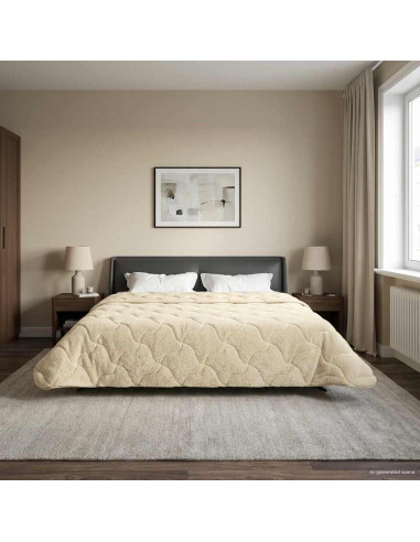 Duvet Estivo Crema 220 x 260 cm Microfibra e Fleece Teddy