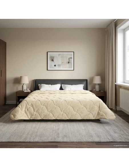 Duvet Estivo Crema 220 x 260 cm Microfibra e Fleece Teddy