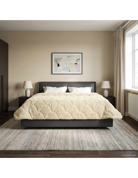 Duvet Estivo Crema 240 x 260 cm Microfibra e Fleece Teddy