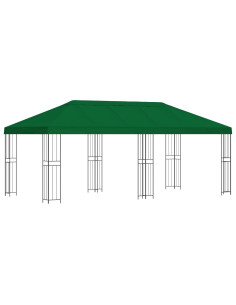 Gazebo con pareti laterali 6 x 3 m Verde Poliestere e Acciaio 2