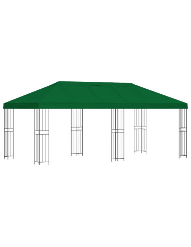 Gazebo con pareti laterali 6 x 3 m Verde Poliestere e Acciaio
