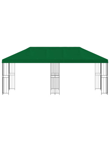 Gazebo con pareti laterali 6 x 3 m Verde Poliestere e Acciaio