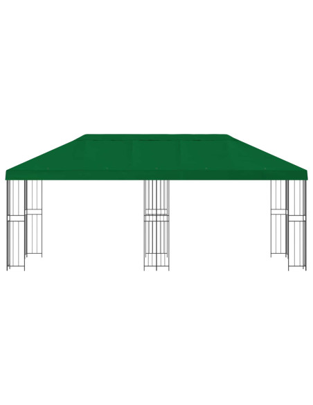 Gazebo con pareti laterali 6 x 3 m Verde Poliestere e Acciaio