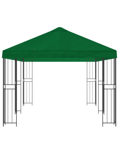 Gazebo con pareti laterali 6 x 3 m Verde Poliestere e Acciaio