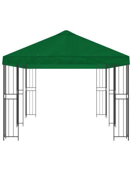 Gazebo con pareti laterali 6 x 3 m Verde Poliestere e Acciaio