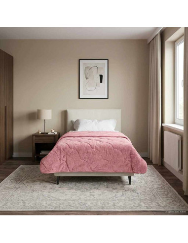 Duvet Estivo Rosa 140 x 220 cm Microfibra e Fleece Teddy