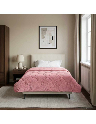 Duvet Estivo Rosa 155 x 200 cm Microfibra e Fleece Teddy