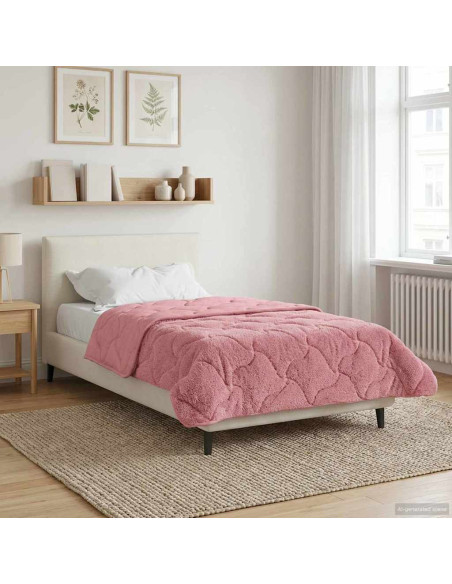 Duvet Estivo Rosa 155 x 220 cm Microfibra e Fleece Teddy
