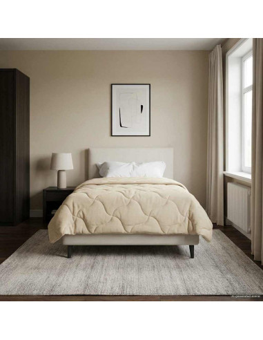 Duvet Invernale Crema 135 x 200 cm Microfibra e Fleece Teddy