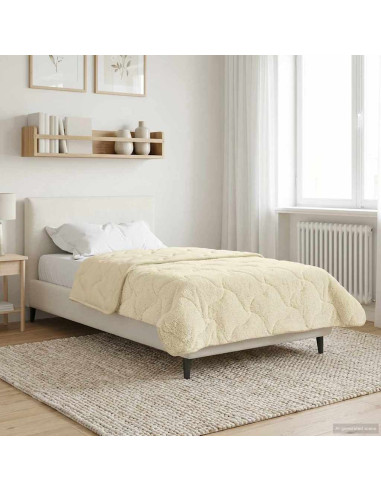 Duvet Invernale Crema 140 x 220 cm Microfibra e Fleece Teddy