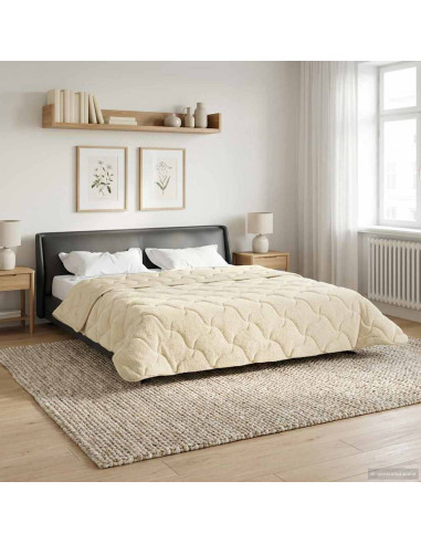 Duvet Invernale Crema 200 x 220 cm Microfibra e Fleece Teddy
