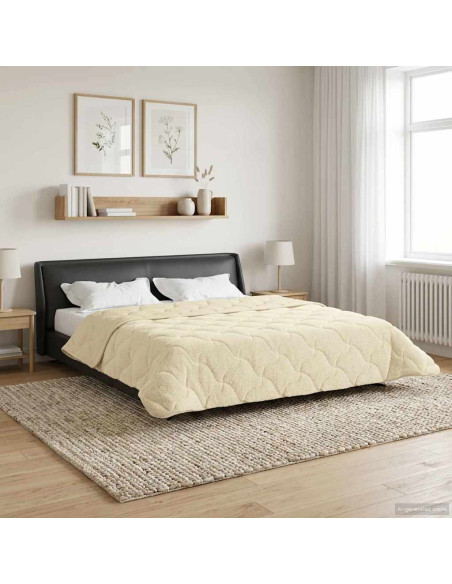 Duvet Invernale Crema 200 x 240 cm Microfibra e Fleece Teddy